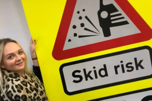 Custom Corex Signs - Fluorescent Yellow print