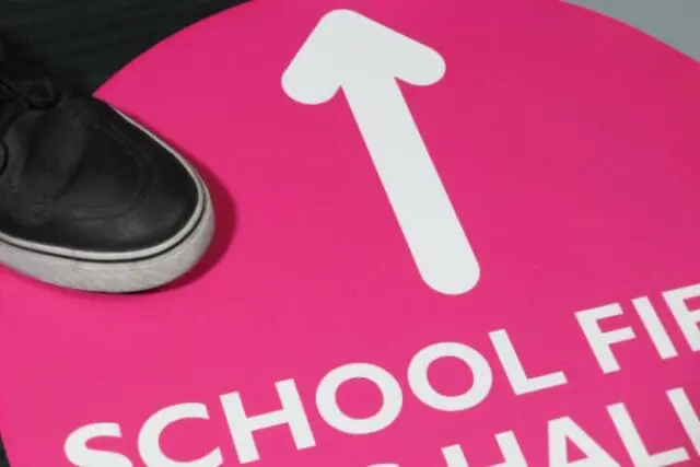 wayfinding floor sticker