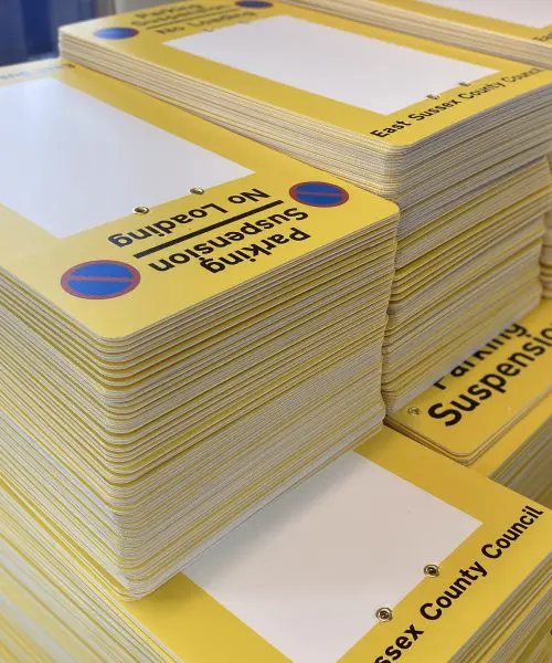 Parking suspension signs for councils