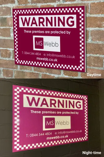reflective security signs and warning boards custom printed