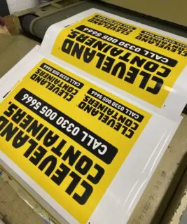 Screenprinted vinyl stickers for containers