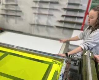 Screenprinting day glo signs