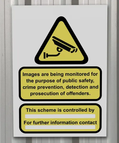 CCTV in use warning sign