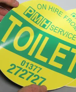 Toilet hire stickers