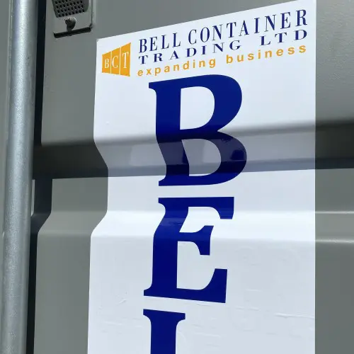 custom stickers on shipping containers. Get a free quote