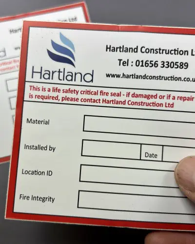 Fire seal stickers