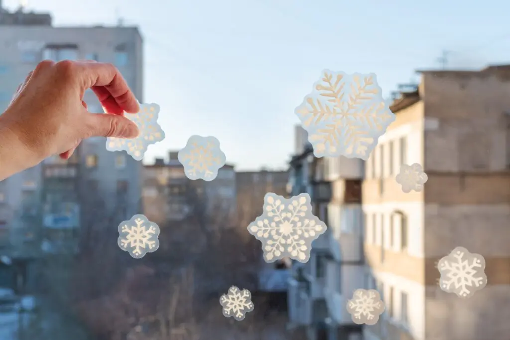 Snowflake frosted window stickers