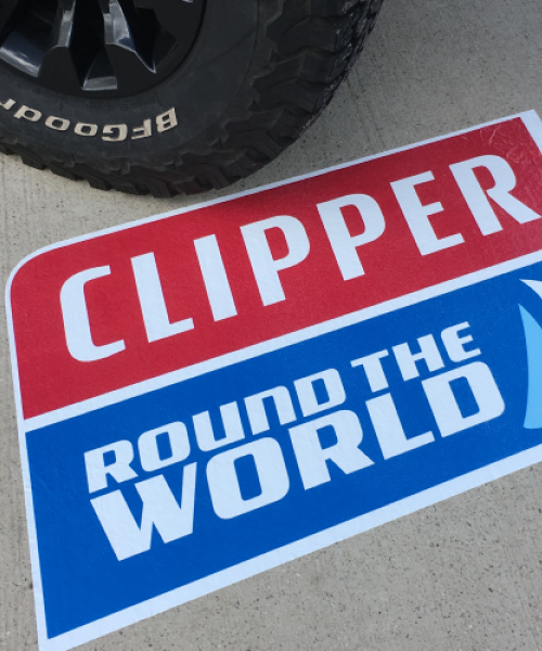 clipper around the world floor sticker