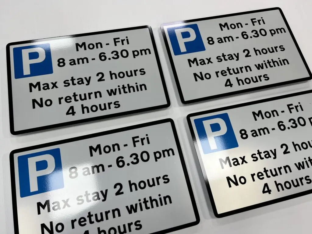 custom reflective street signs - printed parking signs