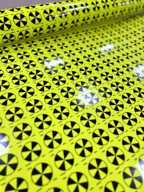 Dayglo target stickers - Manufacturing stickers