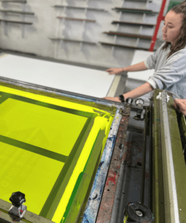 Screenprinting day glo signs