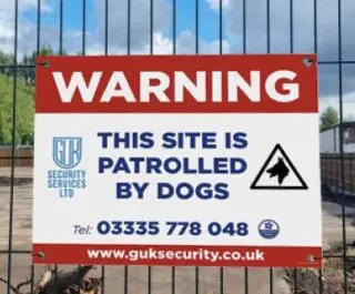 heras fencing printed correx warning signage