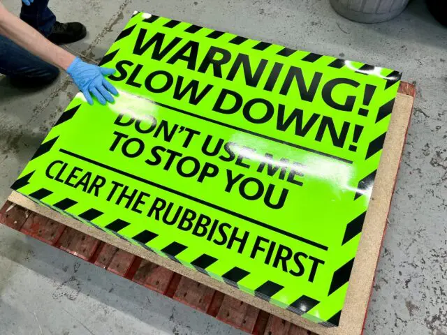 Green Fluorescent large vinyl stickers super adhesive labels