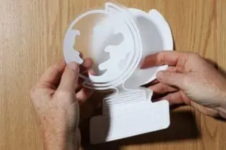 white printed sticker on a transparent vinyl