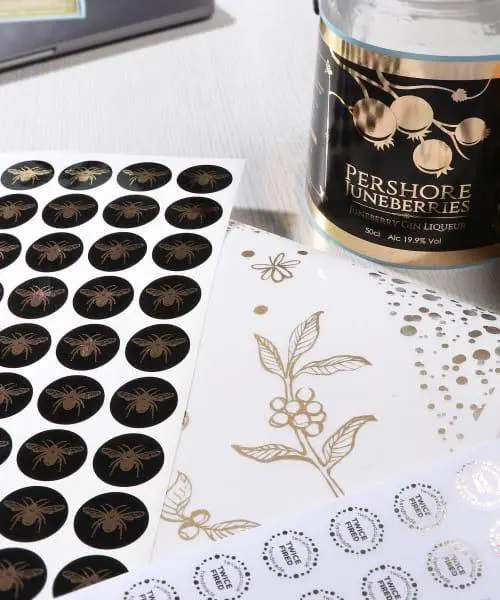 Gold stickers custom printed