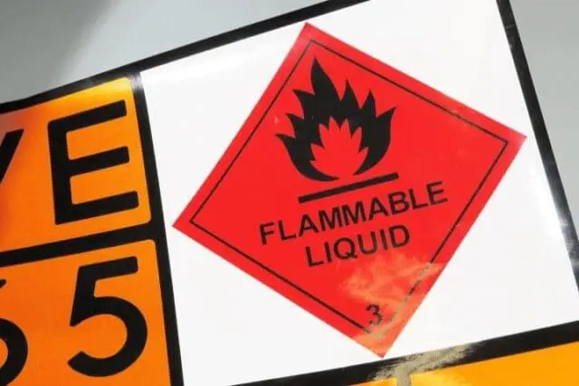 flammable liquid warning sticker