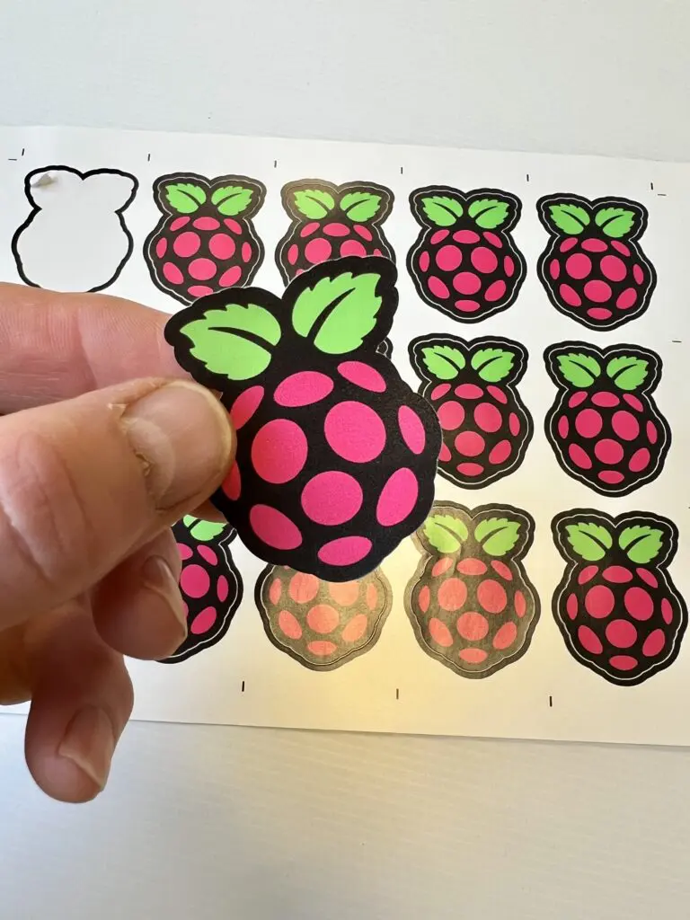 vinyl stickers on a sheet