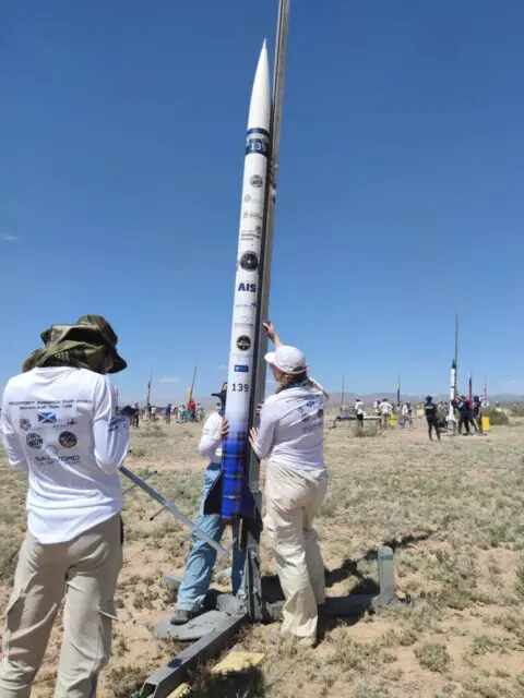 stickers on a rocket about to launch
