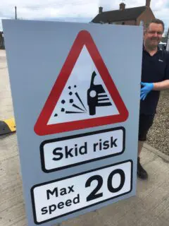Class 2 skid risk signs