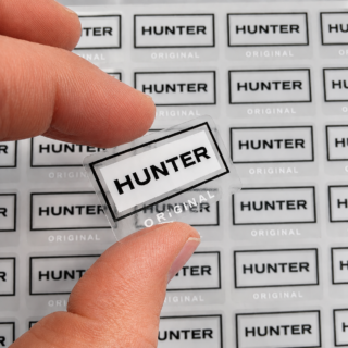 white ink printed clear labels