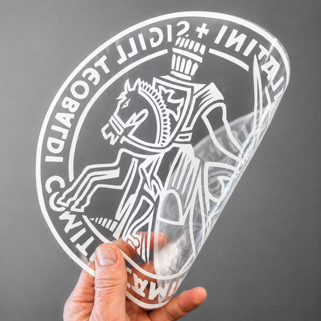 White ink printed clear label