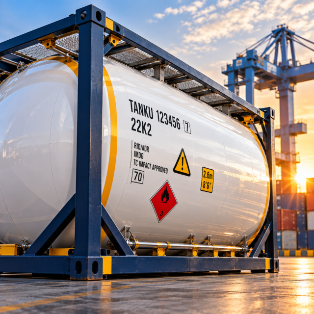 ISO tank container logos and labels