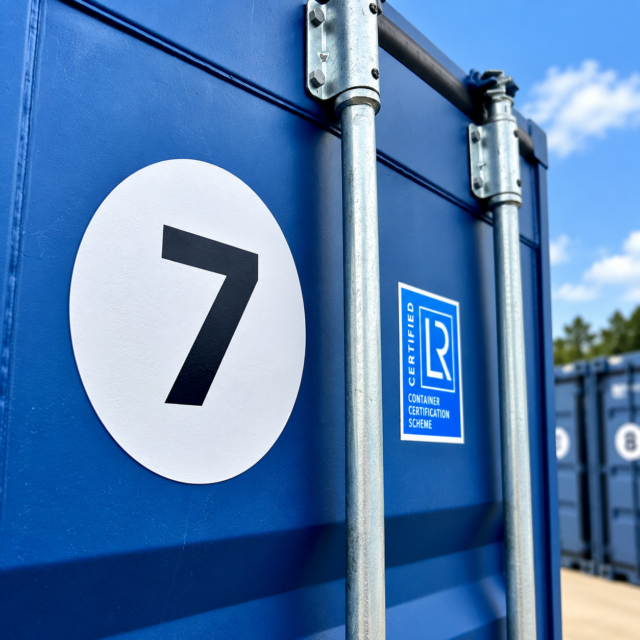 Strong adhesive stickers for outdoor self storage units and containers