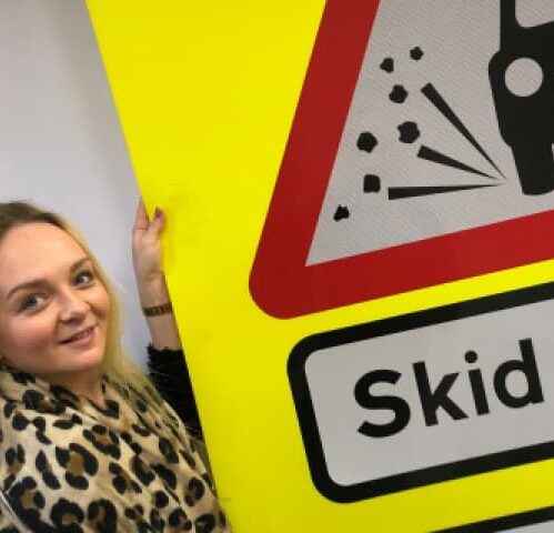 Custom Corex Signs - Fluorescent Yellow print