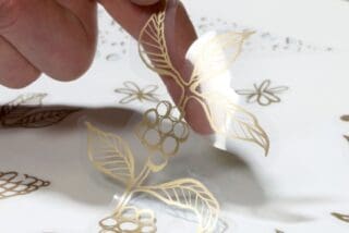 Metallic gold on transparent