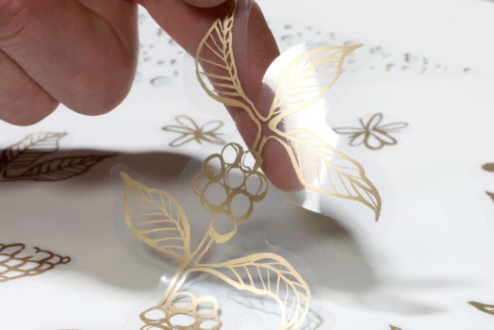 Gold transparent stickers