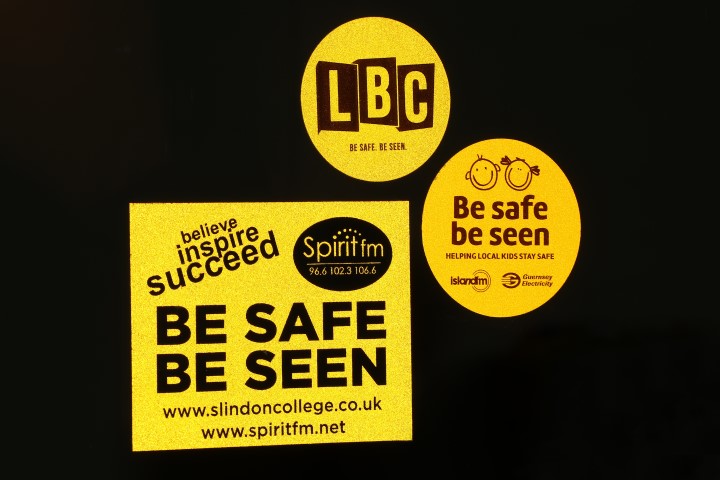 be safe be seen yellow reflective stickers