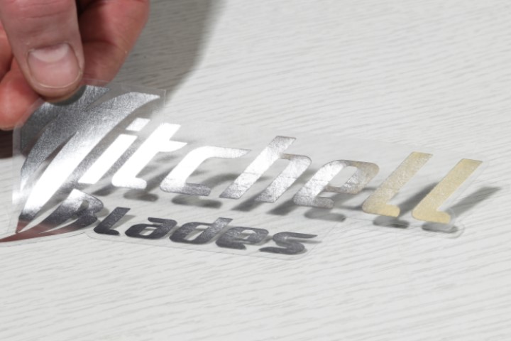 Transparent silver metallic stickers