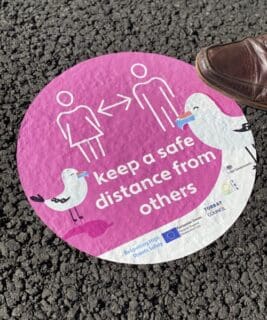 Floor sticker for outdoor use