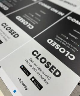 bespoke open and closed signs