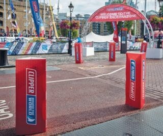 triangle bollard covers for race event
