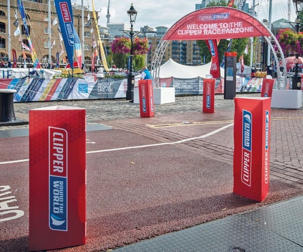 triangle bollard covers for race event