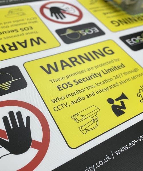 Correx® security signs and outdoor warning board signs