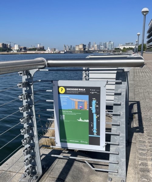 Dibond signs custom printed - dockside walk trail signs