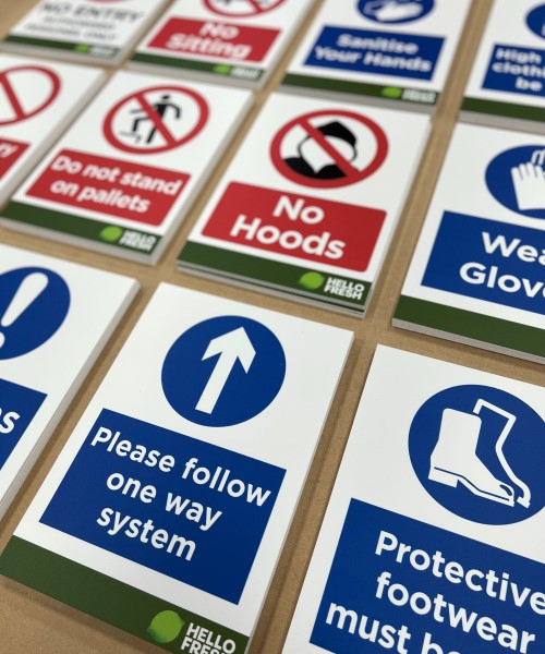 Foamex health and safety signs