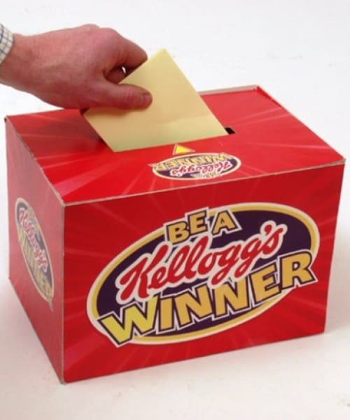 Printed Cardboard coupon collection box