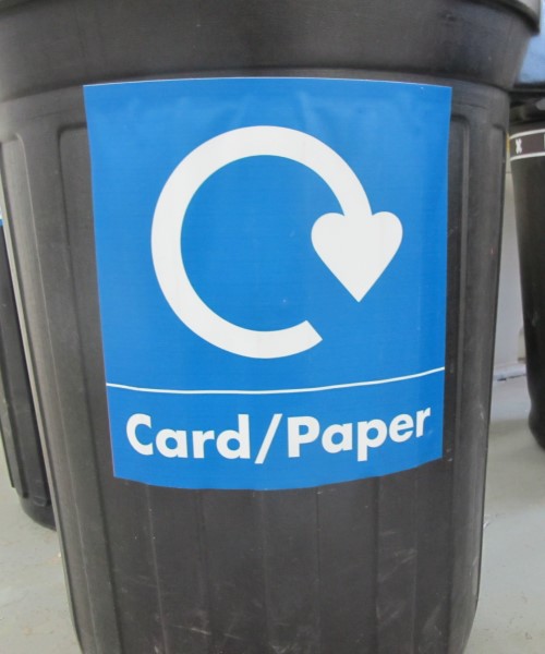 Recycling stickers for bins