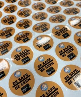 Reflective be safe be seen stickers custom made