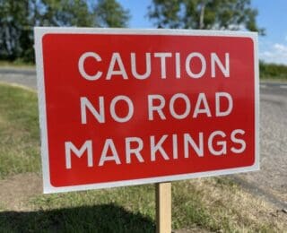 Caution advance warning sign