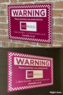 reflective security signs and warning boards custom printed