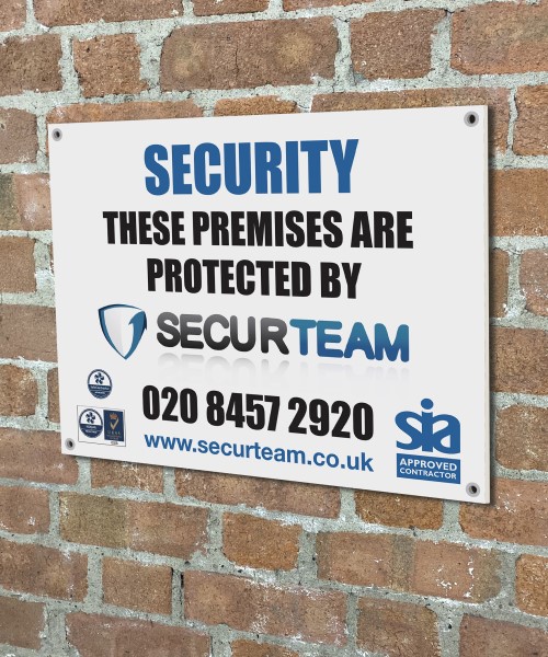Security Board on Brick wall