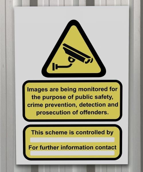 CCTV in use warning sign