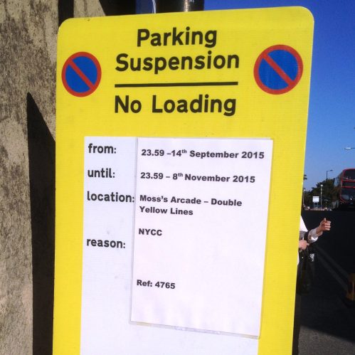 parking suspension signs
