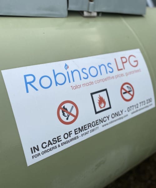 custom gas tank safety sticker