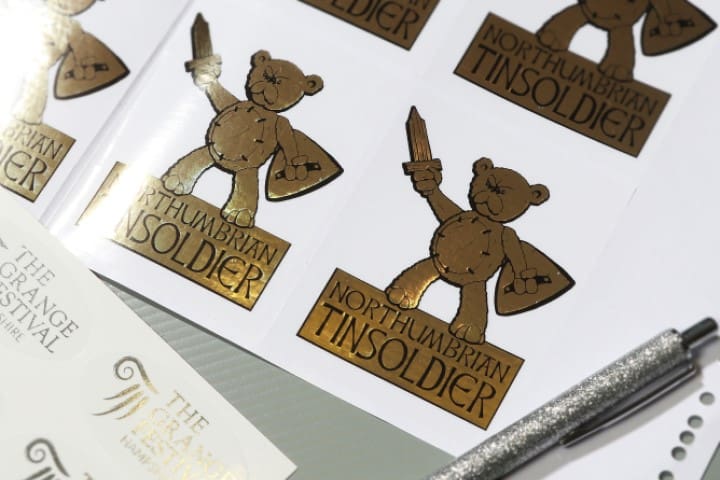 Northumbrian tin soldier gold bear sticker