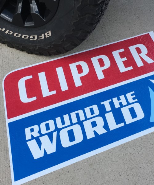 Clipper outdoor floor graphic